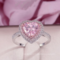 New Arrivals 2021 Sterling Silver Jewellry Pink Heart Ring